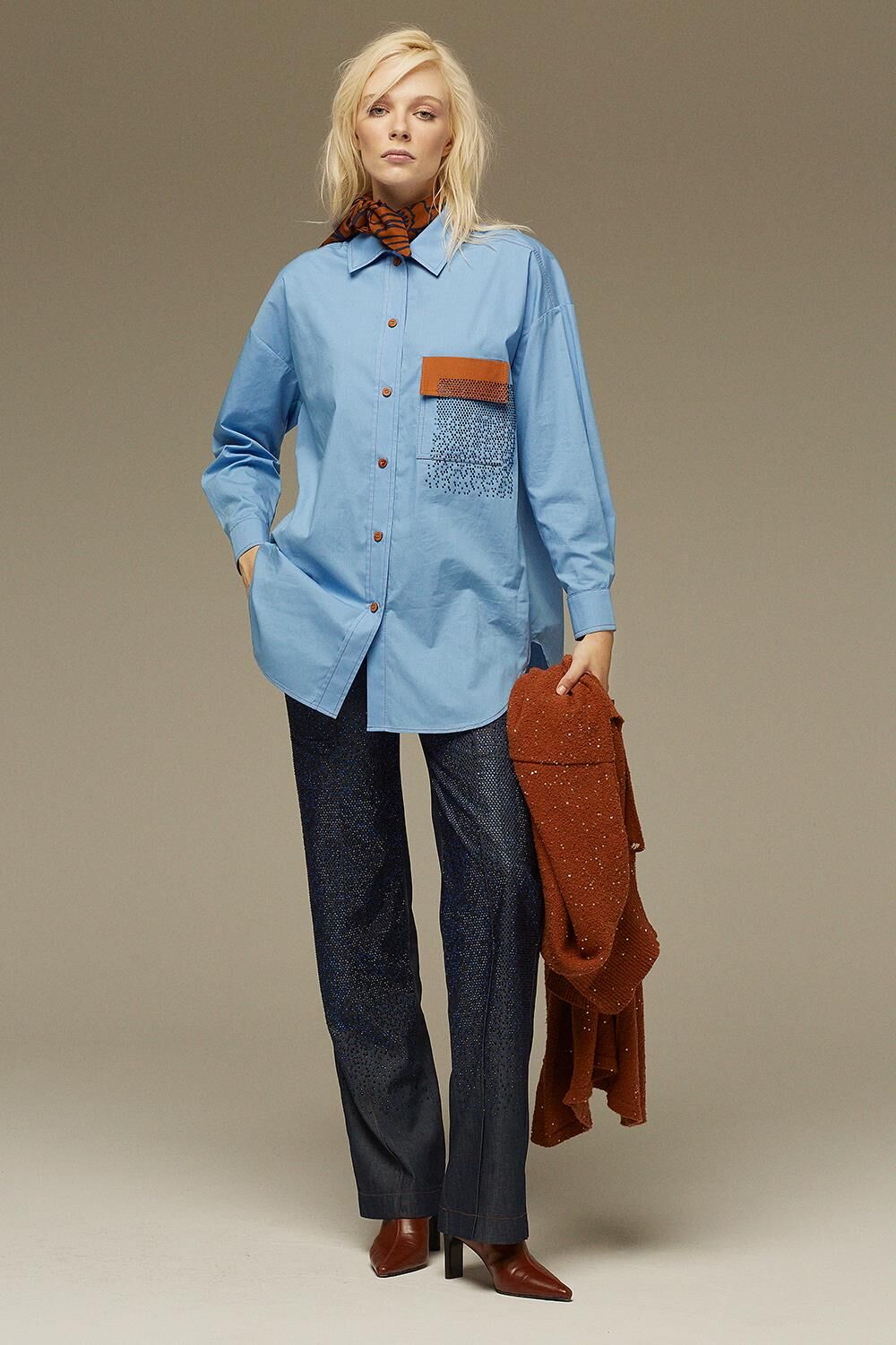 TAŞLI DENİM PANTOLON