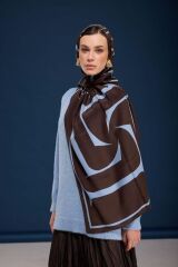 ÇOKLU LOGO ŞAL 70x200 - KAHVE