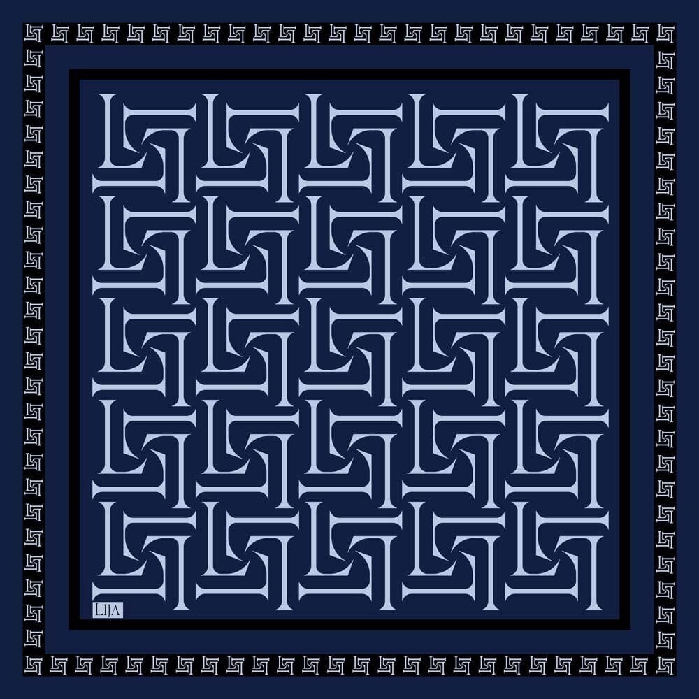 KARE LOGO EŞARP 90x90 - LACİVERT