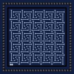 KARE LOGO EŞARP 90x90 - LACİVERT