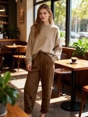 GABARDİN NAKIŞLI PANT.