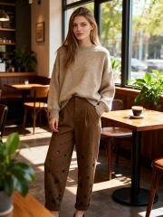 GABARDİN NAKIŞLI PANT.