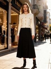 PİLİLİ DÜĞMELİ ETEK