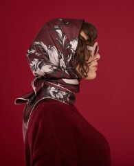 KARDELEN EŞARP 90x90 - BORDO