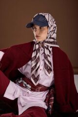 KARE LOGO EŞARP 90x90 - LİLA