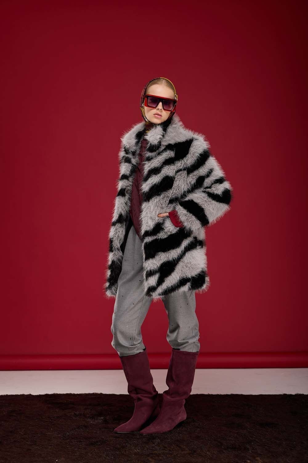 DESENLİ SUNİ KÜRK KABAN