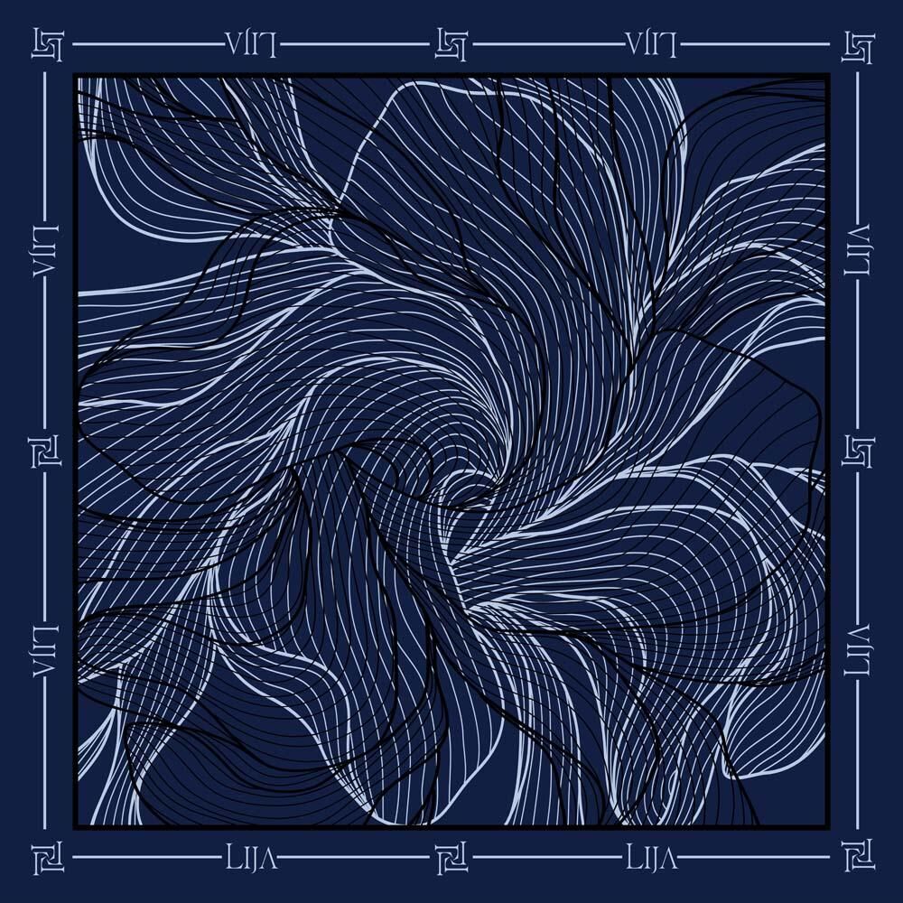 GECE EŞARP 90x90 - LACİVERT
