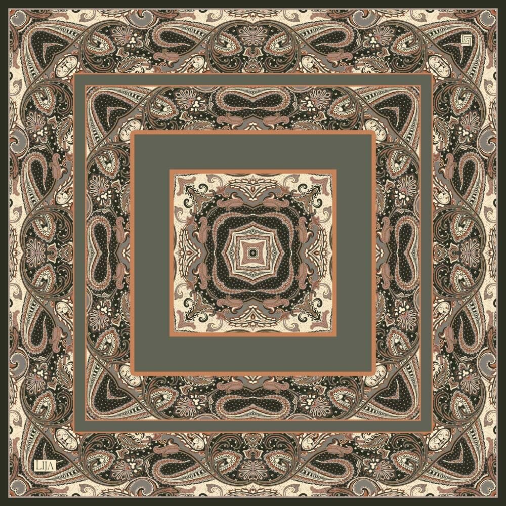 ZERRİN EŞARP 90x90 - HAKİ