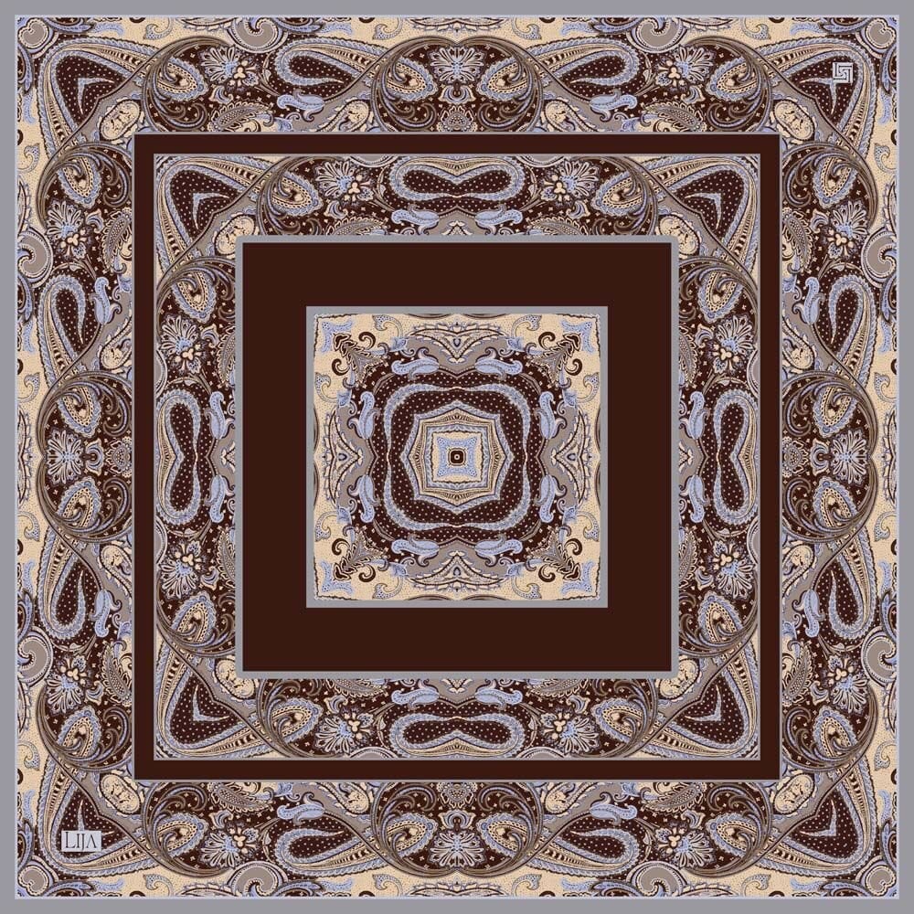 ZERRİN EŞARP 90x90 - KAHVE